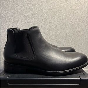 Steve Madden Black Leather Men's Chelsea Boots